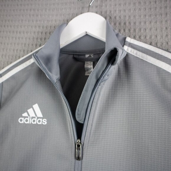 Adidas Youth Large Grey Climalite Track Jacket Zip Up - Picture 6 of 8